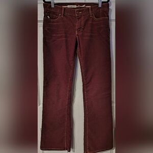 Abercrombie & Fitch Sz 4 Women's Maroon Corduroy Flare Jeans